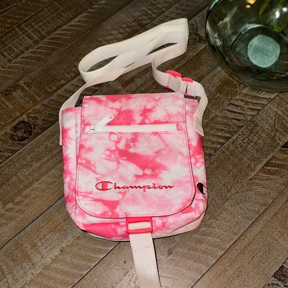 NWOT, Champion belt bag/ crossbody in tie-dye pink .